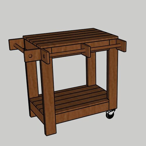 Outdoor Rolling Grill Cart PDF Printable Woodworking Plans Etsy