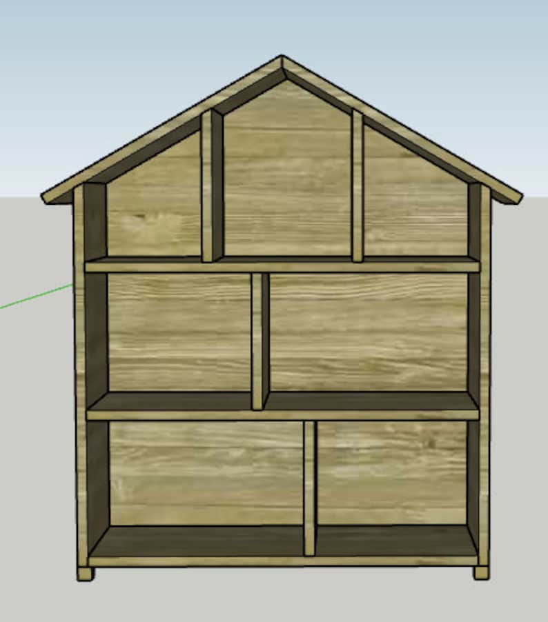 DIY dollhouse bookshelf Woodworking PDF Plans Printable image 3