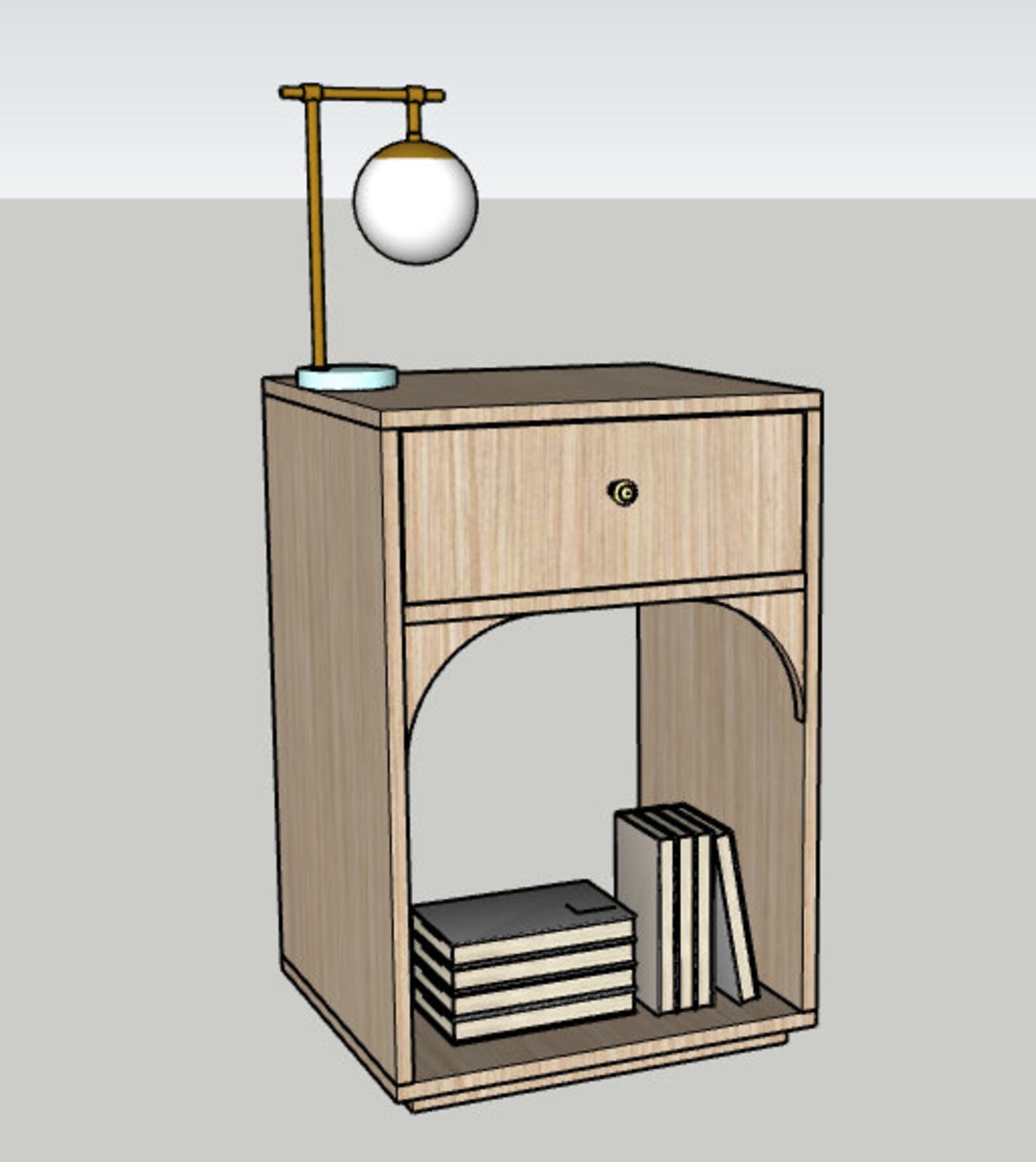 Table Plans DIY modern bedside table with arches Printable PDF Woodworking Plans ...