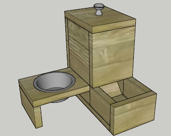 Self-Filling Cat Food Dispenser PDF Woodworking Plans