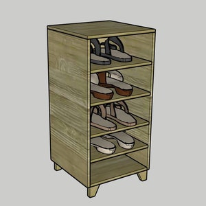 Shoe Shelf Tower Organization PDF Printable Woodworking Plans