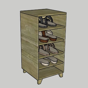 Shoe Shelf Tower Organization PDF Printable Woodworking Plans