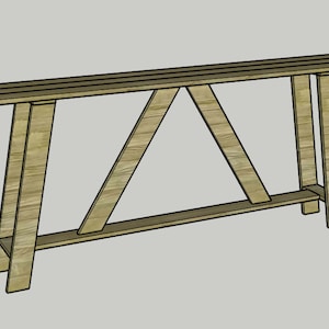 Farmhouse Style Console Table PDF Printable Woodworking Plans