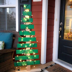 DIY Wood Slat Christmas Tree Woodworking PDF Plans Printable image 1