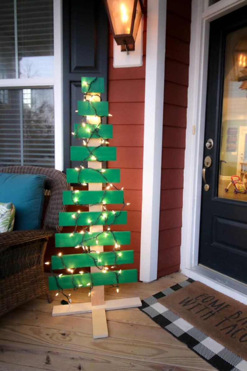 DIY Wood Slat Christmas Tree Woodworking PDF Plans Printable image 1