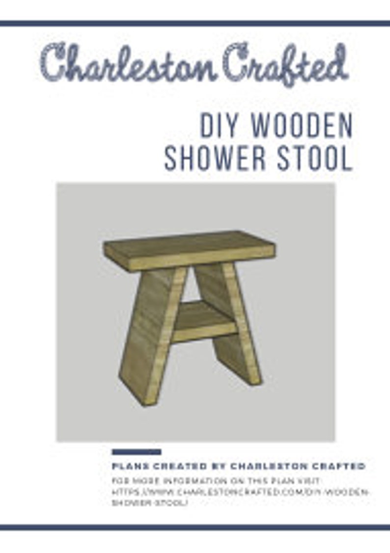 DIY Wooden Shower Stool Printable PDF Woodworking Plans Etsy