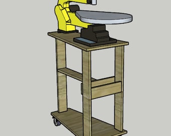 DIY Rolling Scroll Saw Stand - Printable PDF Woodworking Plans