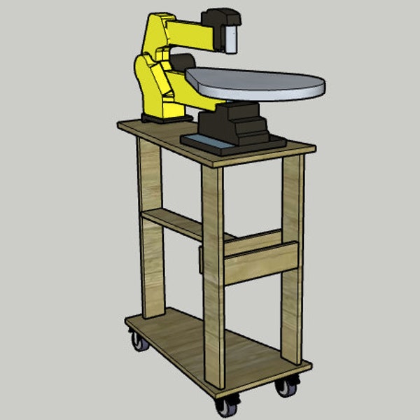 DIY Rolling Scroll Saw Stand - Printable PDF Woodworking Plans