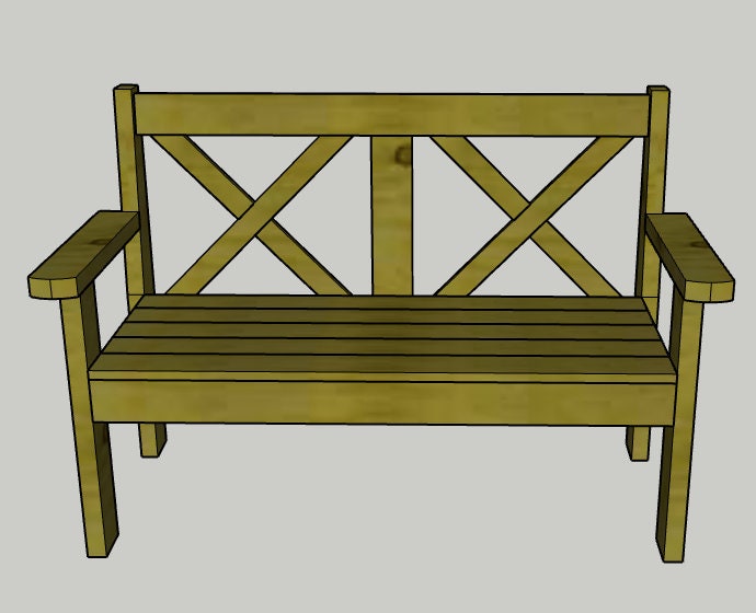 DIY Outdoor Garden Bench Printable PDF Woodworking Plans - Etsy
