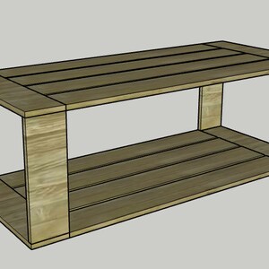 May include: A wooden coffee table with a rectangular top and a shelf underneath. The table is made of light brown wood and has a natural finish.