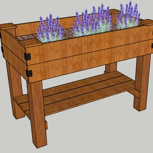 DIY elevated garden bed with legs - Printable PDF Woodworking Plans