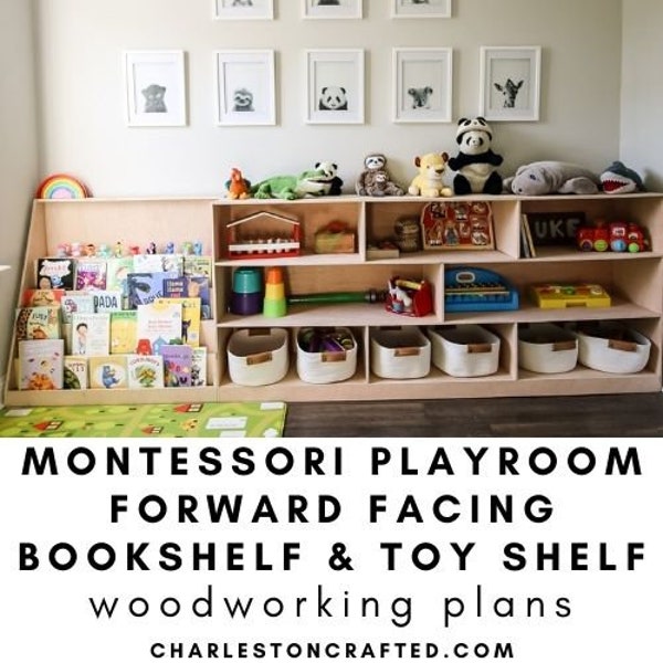 BUNDLE Montessori forward facing bookshelf + toy shelf WOODWORKING PLANS