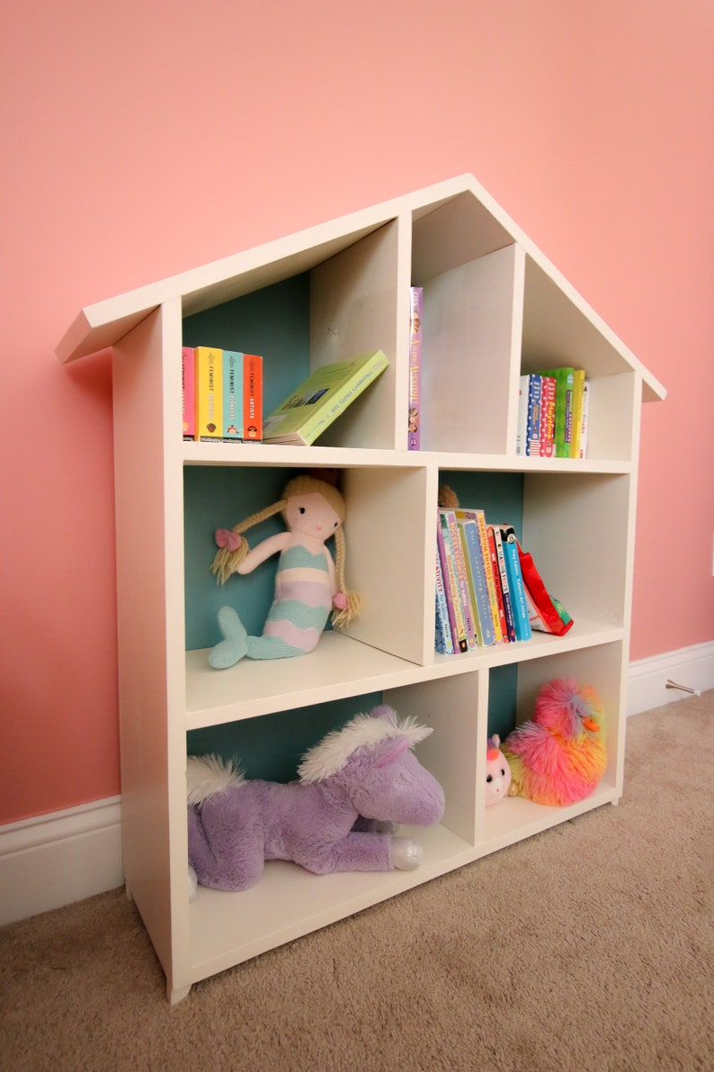 DIY dollhouse bookshelf Woodworking PDF Plans Printable image 2