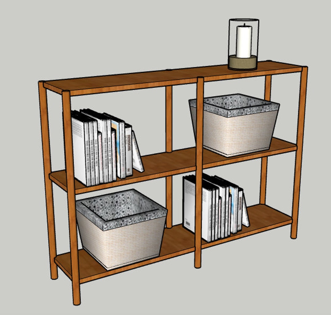 Dowel Rod Bookshelf Printable PDF Woodworking Plans Etsy