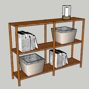 Dowel Rod Bookshelf - Printable PDF Woodworking Plans