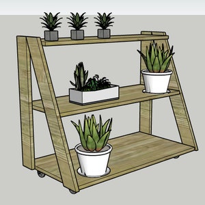 Three tiered rolling plant stand PDF Woodworking Plans Printable