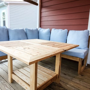 BUNDLE of modern outdoor sectional couch and square dining table - PDF Woodworking Plans Printable