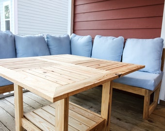 BUNDLE of modern outdoor sectional couch and square dining table - PDF Woodworking Plans Printable