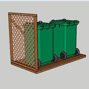Hidden Outdoor Trash Can Storage PDF Printable Woodworking Plans