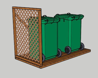 Hidden Outdoor Trash Can Storage PDF Printable Woodworking Plans