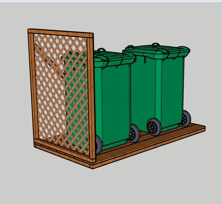 Hidden Outdoor Trash Can Storage PDF Printable Woodworking Etsy