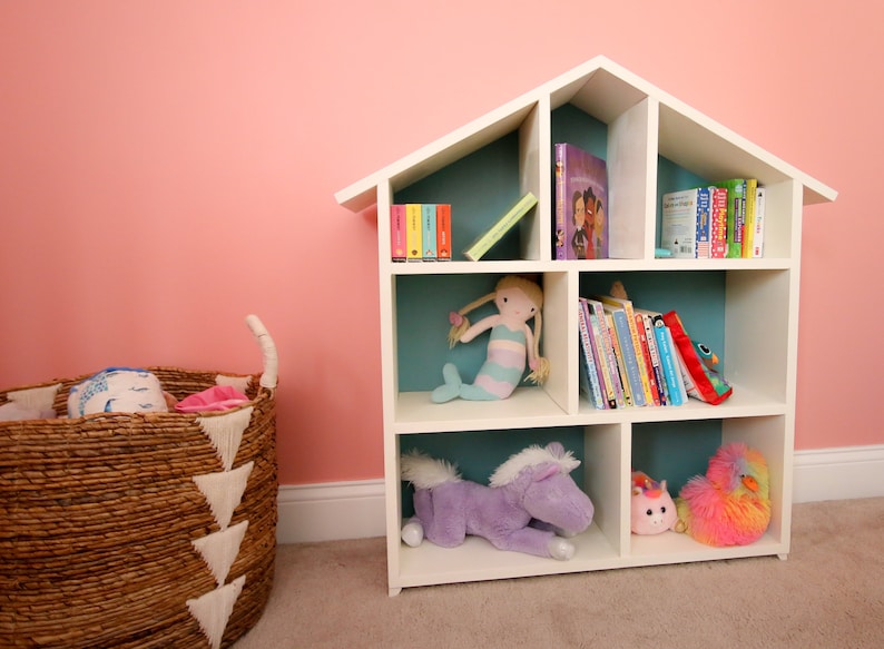 DIY dollhouse bookshelf Woodworking PDF Plans Printable image 4