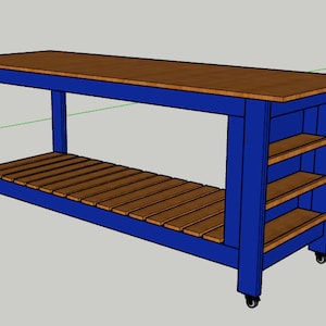 Mobile Workbench with storage - Printable PDF Woodworking Plans
