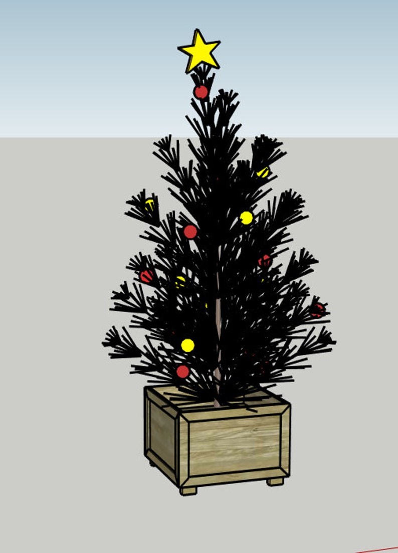 DIY Christmas Tree Box Stand Woodworking PDF Plans Printable Etsy