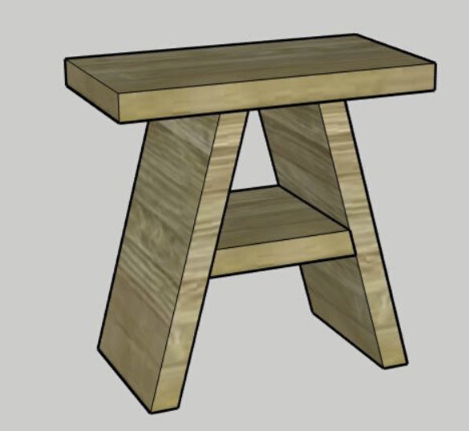 DIY Wooden Shower Stool Printable PDF Woodworking Plans Etsy