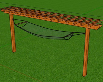 Hammock Stand with Pergola PDF Printable Woodworking Plans