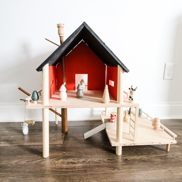Kid's Wooden Toy Treehouse Woodworking PDF Plans