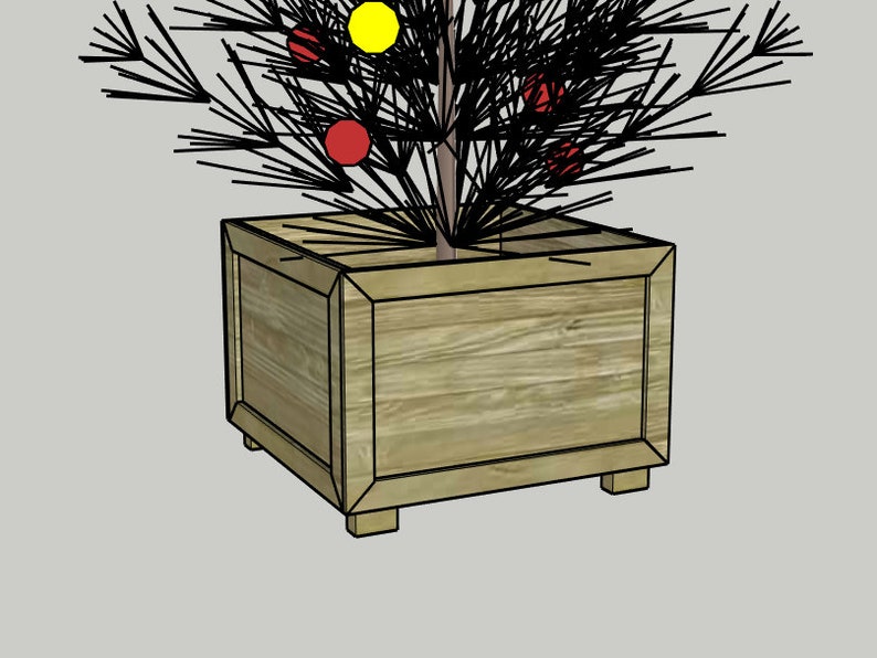 DIY Christmas Tree Box Stand Woodworking PDF Plans Printable Etsy