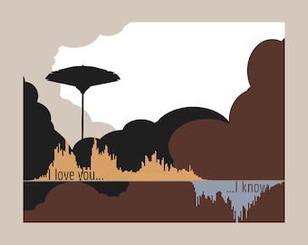Star Wars inspired Digital Soundform "I love you... I know..." print