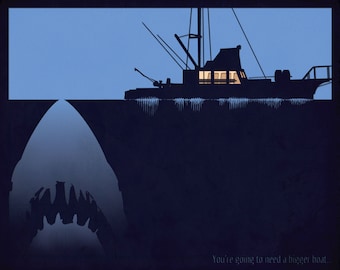 Digital Soundform inspired by Jaws, "You're going to need a bigger boat" 20 x 16 poster