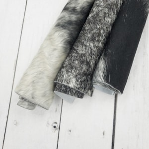 Hair-On Cowhide Leather Sheet – Genuine Leather, Heavy Spotted (Black & White) for DIY, Leathercraft, Raw Materials