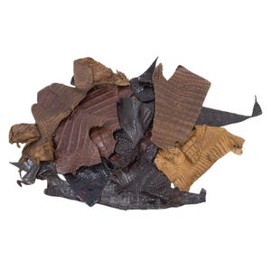 Caiman Crocodile Leather Scraps – 1–2 oz Mixed Color Reptile Remnants for Crafts