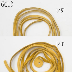 May include: Two rolls of gold leather cord, one 1/8 inch thick and one 1/4 inch thick.
