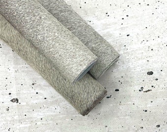 Hair-On Cowhide Leather Sheet – Genuine Leather, Peppered Medium to Dark (Grey) for DIY, Leathercraft, Raw Materials