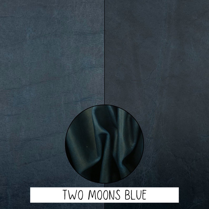 Bison Buffalo Leather Sheets Rustic Bold Colors USA Made for Crafts Two Moons Blue