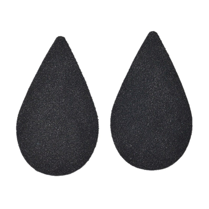 Clearance Leather Earrings Teardrop Large Die Cut 12pk Gold Glitter on Suede DIY