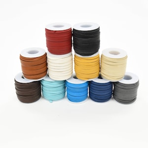 Genuine Deerskin Leather Lace Spooled Strands 3/16 Inches x 50 Feet Purse Fringe Walking Stick Wrap Color Variety Keychain DIY Raw Material