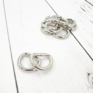 Nickel Plated Silver D Rings 3/4&quot; for Straps and Keychains