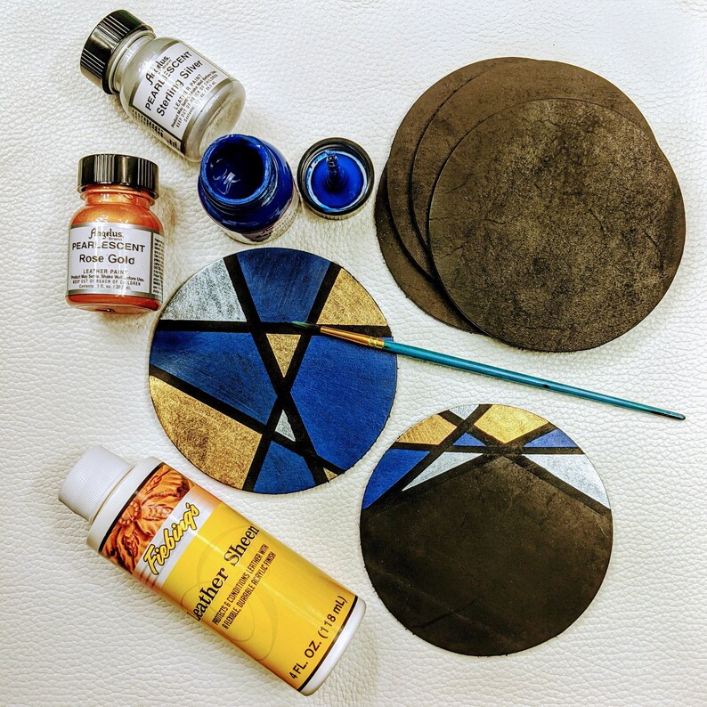 Make Your Own Custom Leather Coasters Kit Leatherworking Kit Etsy
