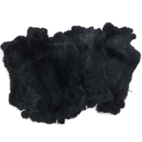 Genuine Black Rabbit Pelt Medieval LARP Magic Craft Grade Leather Cosplay Supplies Home Decor Costume Fur Suit Lapel Dress Up Touch Nature