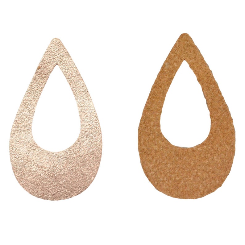 12pk-Leather Micro Teardrop Die Cut 14K Rose Gold Metallic /"Vegas/" DIY Earrings