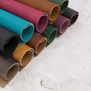 Oil Tanned Leather Genuine Cowhide Pre-Cut Sheets Boot Leather Journal Material Raw Remnant DIY Crafting Hat Patches Jewelry