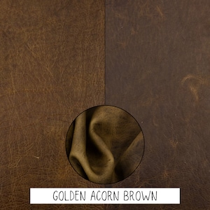 Bison Buffalo Leather Sheets Rustic Bold Colors USA Made for Crafts Golden Acorn Brown