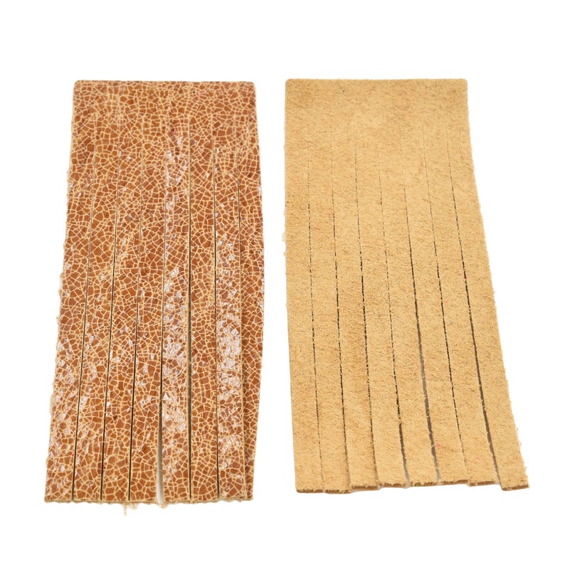 Leather Earrings Fringe Die Cut 6pk Sahara Desert Brown Crackle DIY Keychains