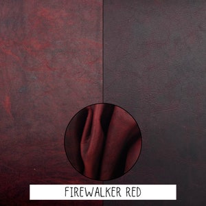 Bison Buffalo Leather Sheets Rustic Bold Colors USA Made for Crafts Firewalker Red