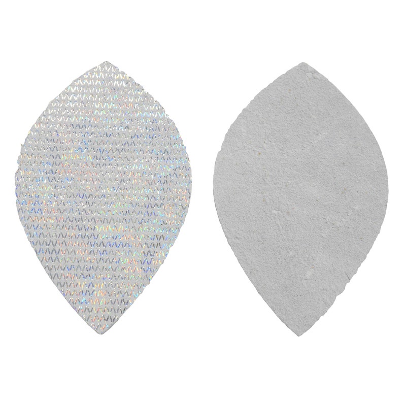 Leather Earrings Various Leaf Sizes 12pk Flash Bang Silver DIY